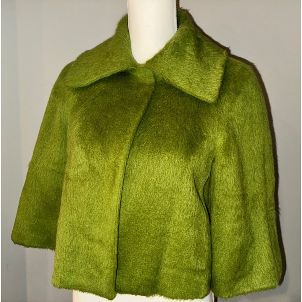 Alpaca Luxury Cape Jacket Wool - Kuhlson - Green Chartreuse - Women's Size 40